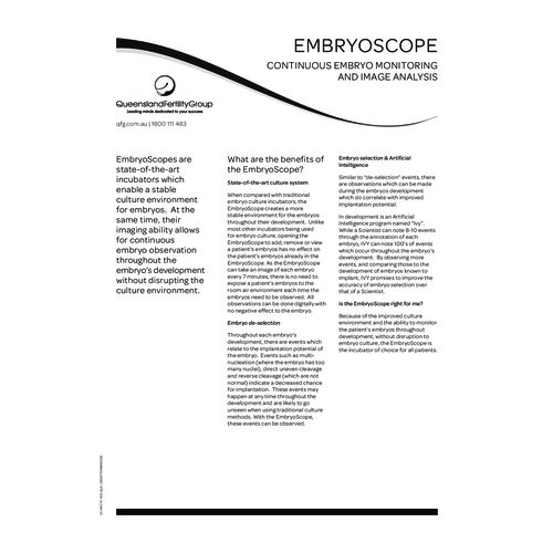 Embryoscope fact sheet
