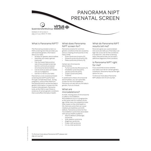 NIPT Prenatal Screen fact sheet