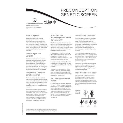  Preconception Genetic Screen facts heet