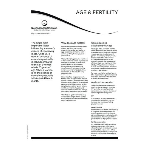 Age and Fertility Fact sheet