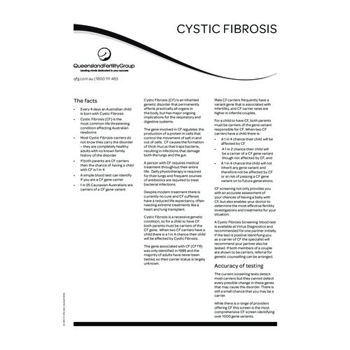 Cystic Fibrosis fact sheet