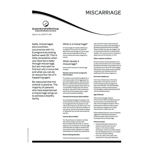 Miscarriage fact sheet