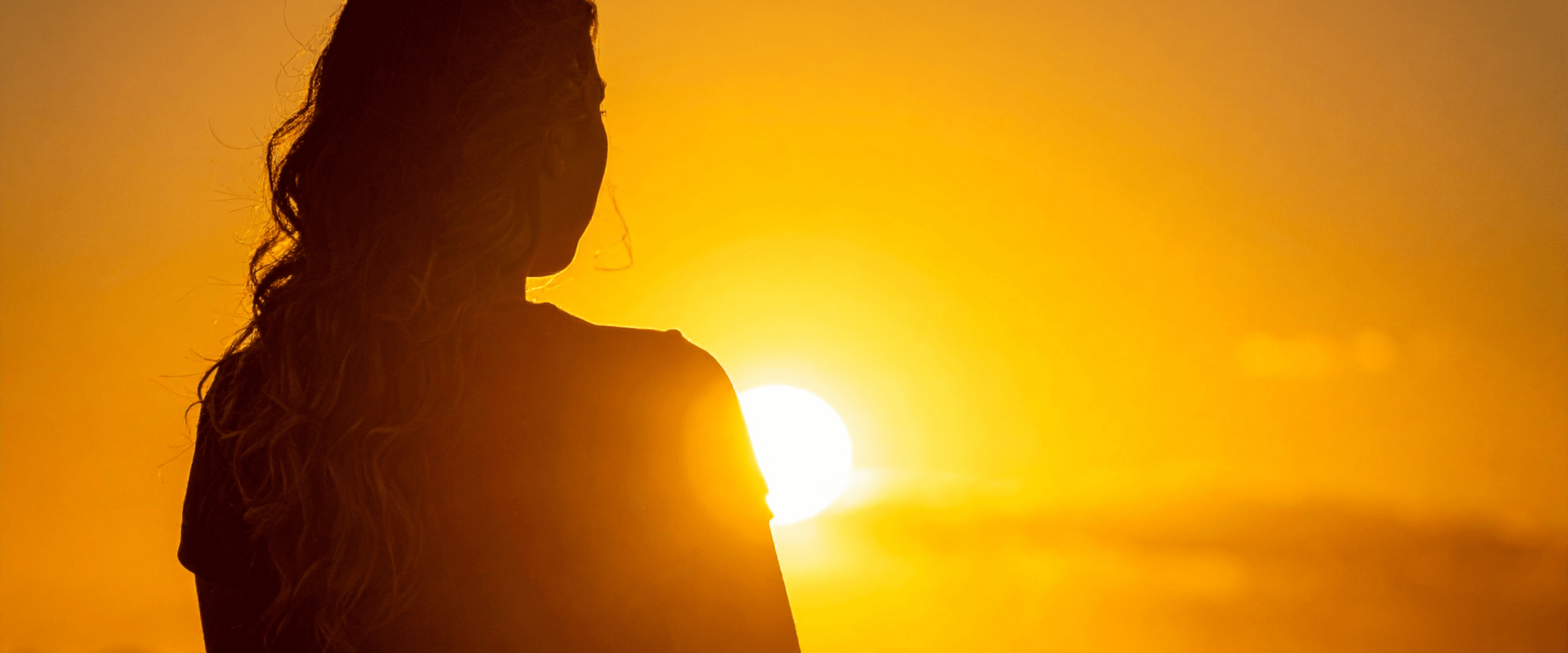 Woman sunset