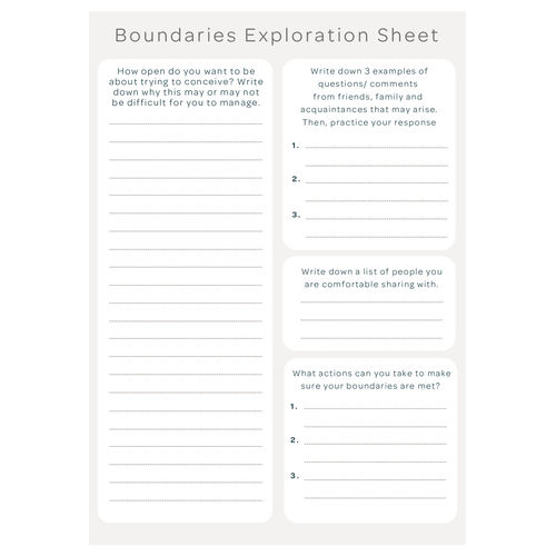 Boundaries Exploration worksheet